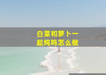 白菜和萝卜一起炖吗怎么做