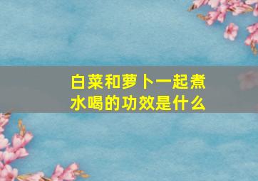 白菜和萝卜一起煮水喝的功效是什么