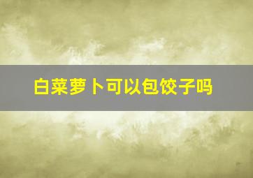 白菜萝卜可以包饺子吗