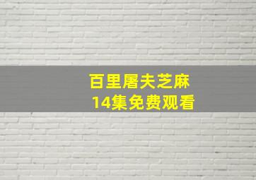 百里屠夫芝麻14集免费观看