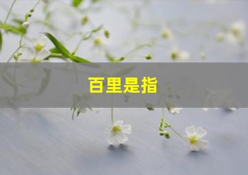 百里是指