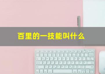 百里的一技能叫什么