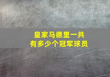 皇家马德里一共有多少个冠军球员