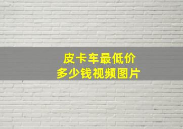 皮卡车最低价多少钱视频图片