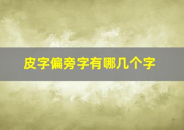 皮字偏旁字有哪几个字