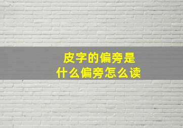 皮字的偏旁是什么偏旁怎么读