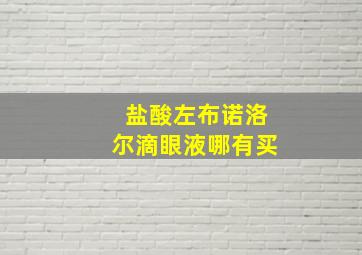 盐酸左布诺洛尔滴眼液哪有买