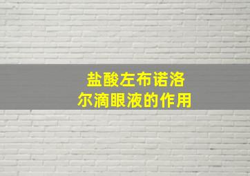 盐酸左布诺洛尔滴眼液的作用