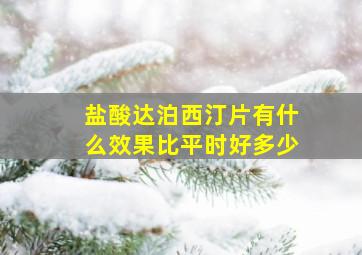 盐酸达泊西汀片有什么效果比平时好多少