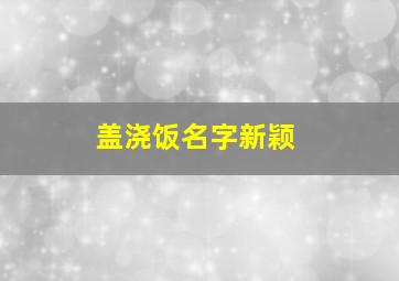 盖浇饭名字新颖