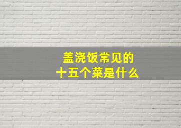 盖浇饭常见的十五个菜是什么