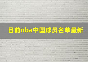 目前nba中国球员名单最新