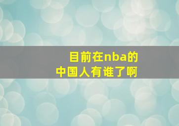 目前在nba的中国人有谁了啊