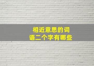 相近意思的词语二个字有哪些