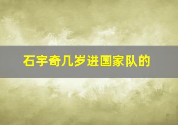 石宇奇几岁进国家队的