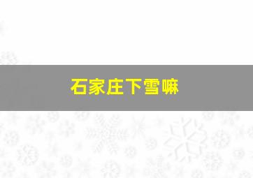 石家庄下雪嘛