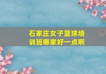 石家庄女子篮球培训班哪家好一点啊