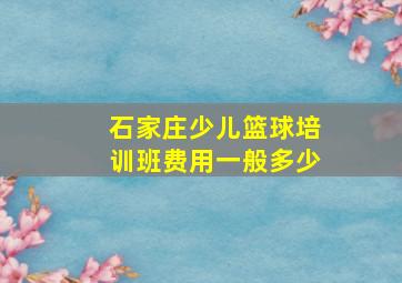 石家庄少儿篮球培训班费用一般多少