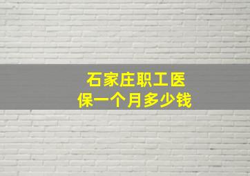 石家庄职工医保一个月多少钱