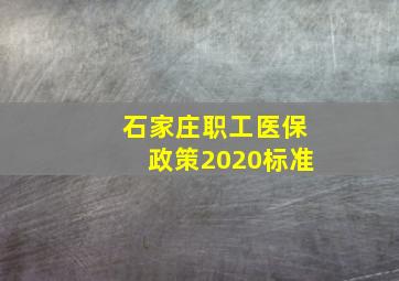 石家庄职工医保政策2020标准