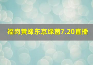 福岗黄蜂东京绿茵7.20直播