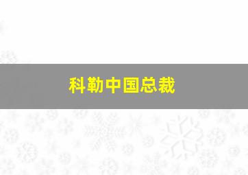 科勒中国总裁