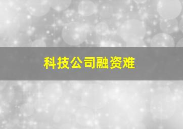 科技公司融资难