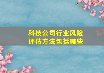 科技公司行业风险评估方法包括哪些