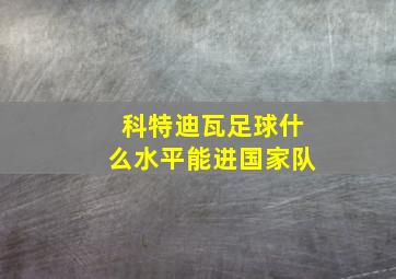 科特迪瓦足球什么水平能进国家队