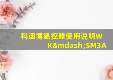 科迪博温控器使用说明WK—SM3A