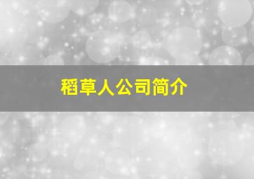 稻草人公司简介