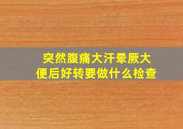 突然腹痛大汗晕厥大便后好转要做什么检查