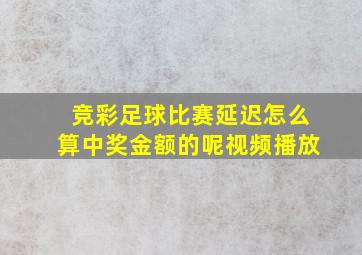 竞彩足球比赛延迟怎么算中奖金额的呢视频播放