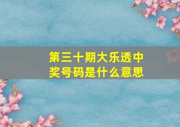 第三十期大乐透中奖号码是什么意思