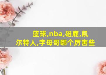 篮球,nba,雄鹿,凯尔特人,字母哥哪个厉害些