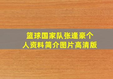 篮球国家队张逢豪个人资料简介图片高清版