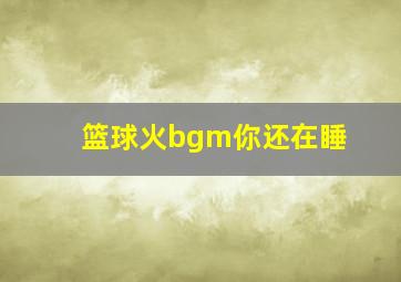 篮球火bgm你还在睡