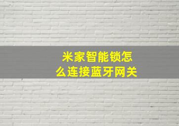 米家智能锁怎么连接蓝牙网关