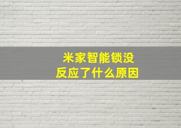 米家智能锁没反应了什么原因