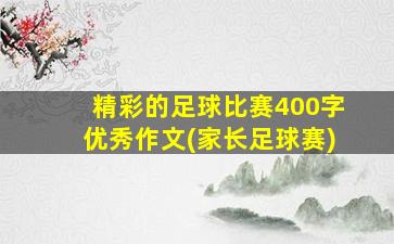 精彩的足球比赛400字优秀作文(家长足球赛)