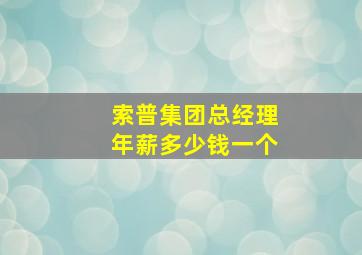 索普集团总经理年薪多少钱一个