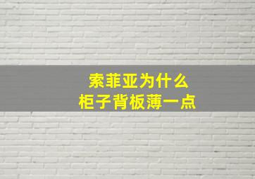 索菲亚为什么柜子背板薄一点