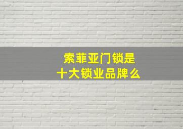 索菲亚门锁是十大锁业品牌么