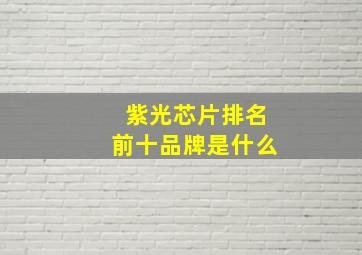 紫光芯片排名前十品牌是什么