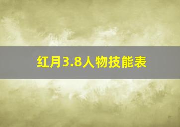 红月3.8人物技能表