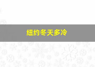 纽约冬天多冷