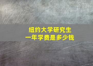 纽约大学研究生一年学费是多少钱