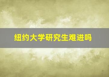 纽约大学研究生难进吗