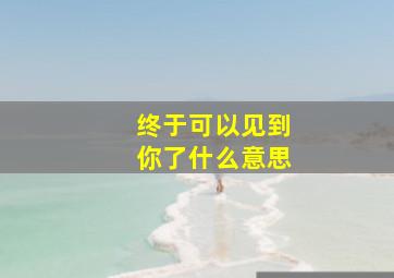 终于可以见到你了什么意思