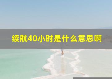 续航40小时是什么意思啊